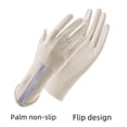 thumbnail image 3 of Guantes largos de secado rápido de seda de hielo de verano con protección solar UV para mujer, finos, para conducir al aire libre, montar a caballo, con tapa y pantalla táctil, 3 of 5