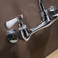 thumbnail image 4 of 2-Handle Commercial Sink Faucet with 18" Swivel Spout 8" Center Wall Mount Kitchen Faucet In Polished Chrome, 4 of 14