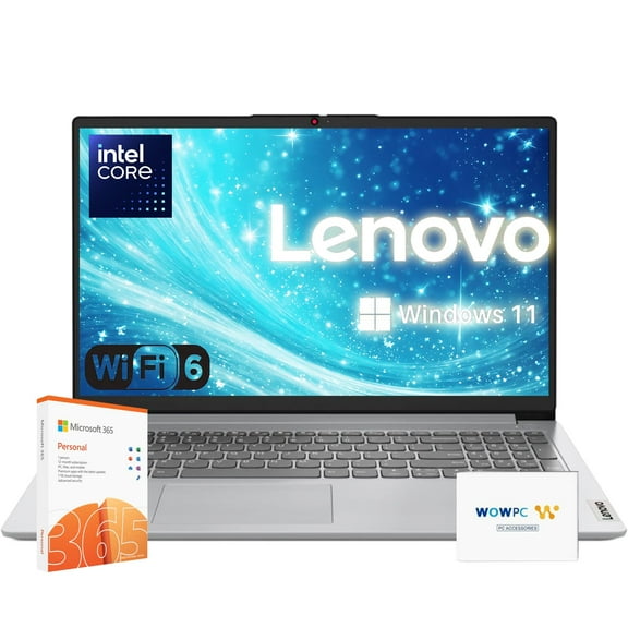 Lenovo Premium Series IdeaPad Laptop | Latest Model | 12GB RAM | 256GB SSD | 1 Year Office 365 w/ 1TB Cloud Storage | Intel Core | 15.6" | Numeric Keypad | WiFi 6 | Win 11 | w/WOWPC Recovery USB
