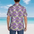 thumbnail image 3 of Lsque Violets Flowers pattern Hawaiian Shirt for Men, Unisex Summer Beach Casual Short Sleeve Button Down Shirts-XX-Large, 3 of 9