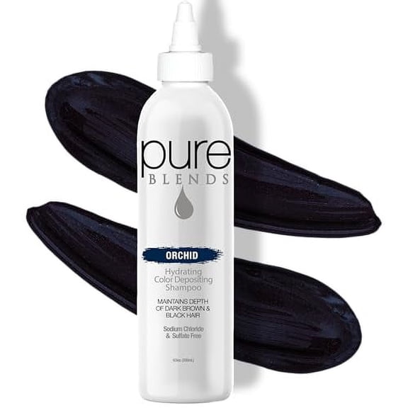 Pure Blends Orchid Hydrating Color Depositing Shampoo Brightens and Tones Color Faded Hair Semi Permanent Hair Dye Prevents Color Fade Extend Color Service on Color Treated Hair 8.5 Fl Oz