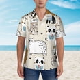 thumbnail image 4 of Haiem Hand Drawn Animals Printed Hawaiian Shirt for Men - Men’s Casual Beach Summer Shirts - Stretch Fabric with Modern Fit-Small, 4 of 9