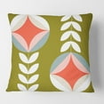 thumbnail image 2 of Designart Retro Botanical Pattern I' Mid-Century Modern Throw Pillow - 16x16, 2 of 2