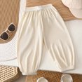 thumbnail image 4 of 7-8T Toddler Solid Color Lightweight Jogger Pants, Elastic Waist Loose Casual Trousers for Boys Girls 6 12 Months 2T 3T 4T 5T 6T Loungewear Pants All Seasons,White, 4 of 5