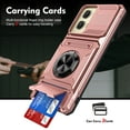 thumbnail image 7 of Designed for Motorola Edge (2024) Card Holder Case with 360°Rotatable Ring Holder Kickstand,2-Layer Heavy Duty Magnetic Car Mount Shockproof Rugged Hybrid Hard PC Soft Rubber Case,Rosegold, 7 of 7