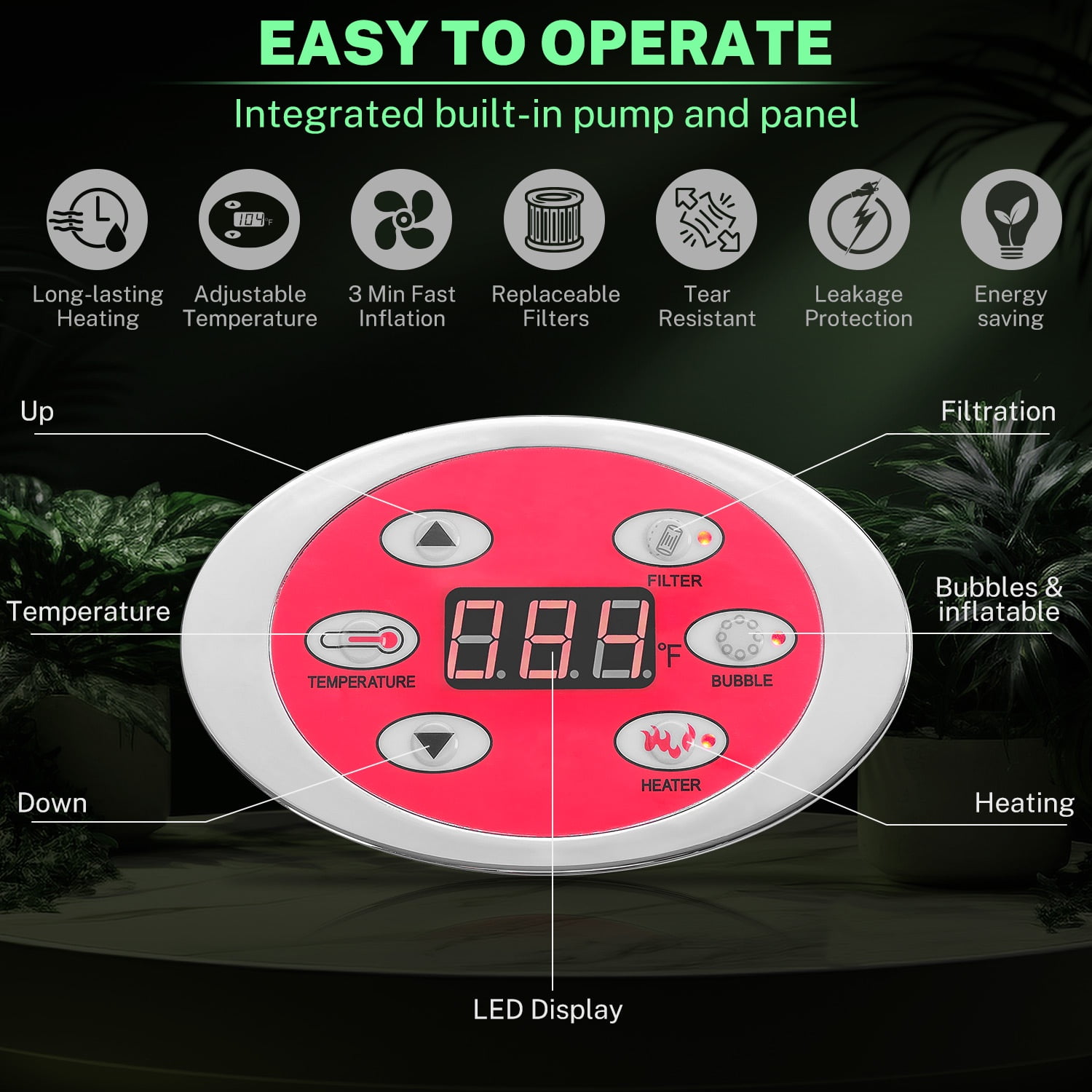 6-8 Person Portable Hot Tub w/Cup Holder, 82''Dia Inflatable Home Spa Tub with Hidden Machine, 130 Massage Jets, Rattan Pattern Hot Tub with Storage Bag Lockable Cover Floor Mat, 4 Filters, Max 104℉