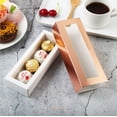 thumbnail image 2 of BAKIPACK 20 cajas de trufas de oro rosa, cajas de chocolate, cajas de dulces con bandeja de plástico de 4 piezas (tamaño de bandeja con 5,75 x 2,75 pulgadas), embalaje extraíble con fundas transparent, 2 of 5