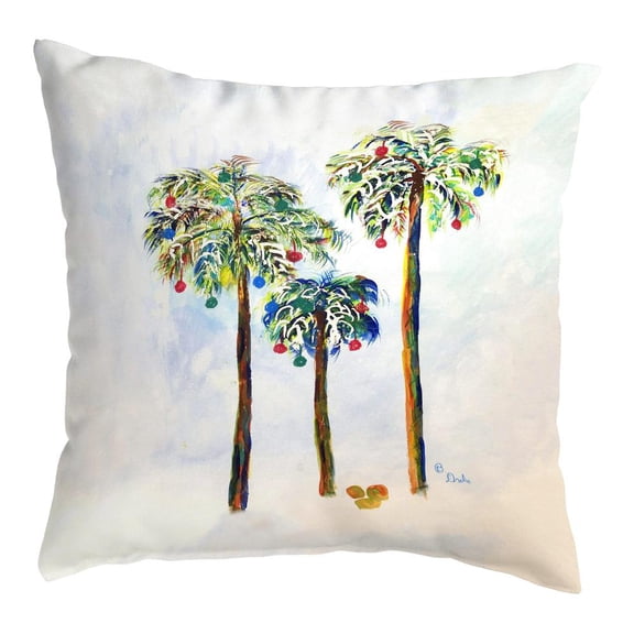 Betsy Drake Interiors Christmas Palms No Cord Pillow 18x18