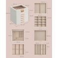 thumbnail image 4 of SONGMICS HOME Caja de Joyas, Caja Joyero de 6 Niveles, Estuche de Joyería, Tapa de Cristal, con 5 Cajones, Blanco Nube y Dorado, 4 of 5