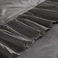 thumbnail image 6 of 4 Piece Corner Ruffle Sheet Set, 6" Inch Corner Ruffle On Flat Sheet And Pillowcases, 15 Inch Deep Pocket, 100% Egyptian Cotton, 800 TC, Queen Size, Solid Dark Grey, 6 of 6