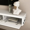 thumbnail image 6 of S-HOME Floating TV Stand, Wall Mounted TV Shelf with Led Lights & Power Outlet,High Gloss TV Cabinet for Black tv Stands for Living Room，White, 6 of 6