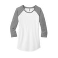 thumbnail image 3 of District Women's Fitted Very Important Tee 3/4-Sleeve Raglan Dt6211 - Light Heather Grey/ White - 4XL, 3 of 4