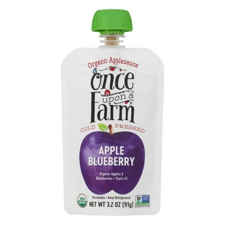 Once Upon A Farm Organic Apple Blueberry Applesauce Pouch, 3.2 Oz.