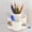 White, variant on 360 Degree Rotating Pen Holder Plastic Desk Organizer Lazy Susan Storage Caddy for Office Stationery Makeup Brushes Thick Durable Desktop Accessory