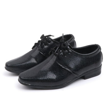 Oyedens Boys Oxford Dress Shoes Classic Formal Leather Lace up Pointed Toe Uniform Fashion Sneakers