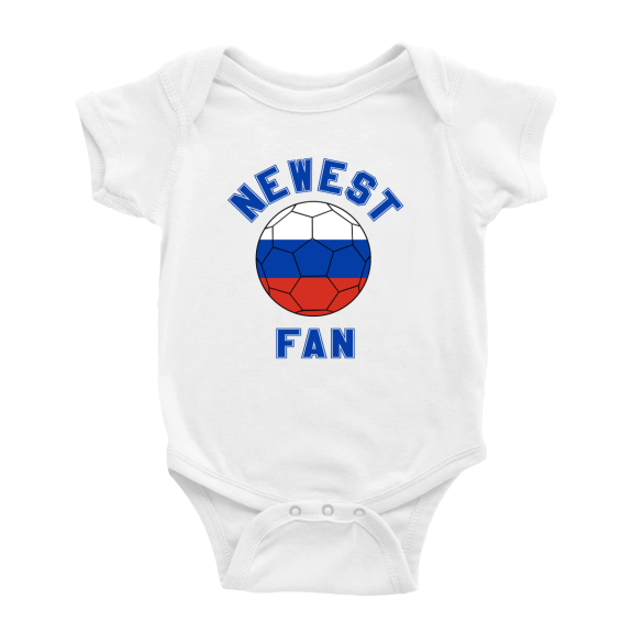 Newest Russia National Soccer Team Fan Baby Rompers (White, 3-6 Months)