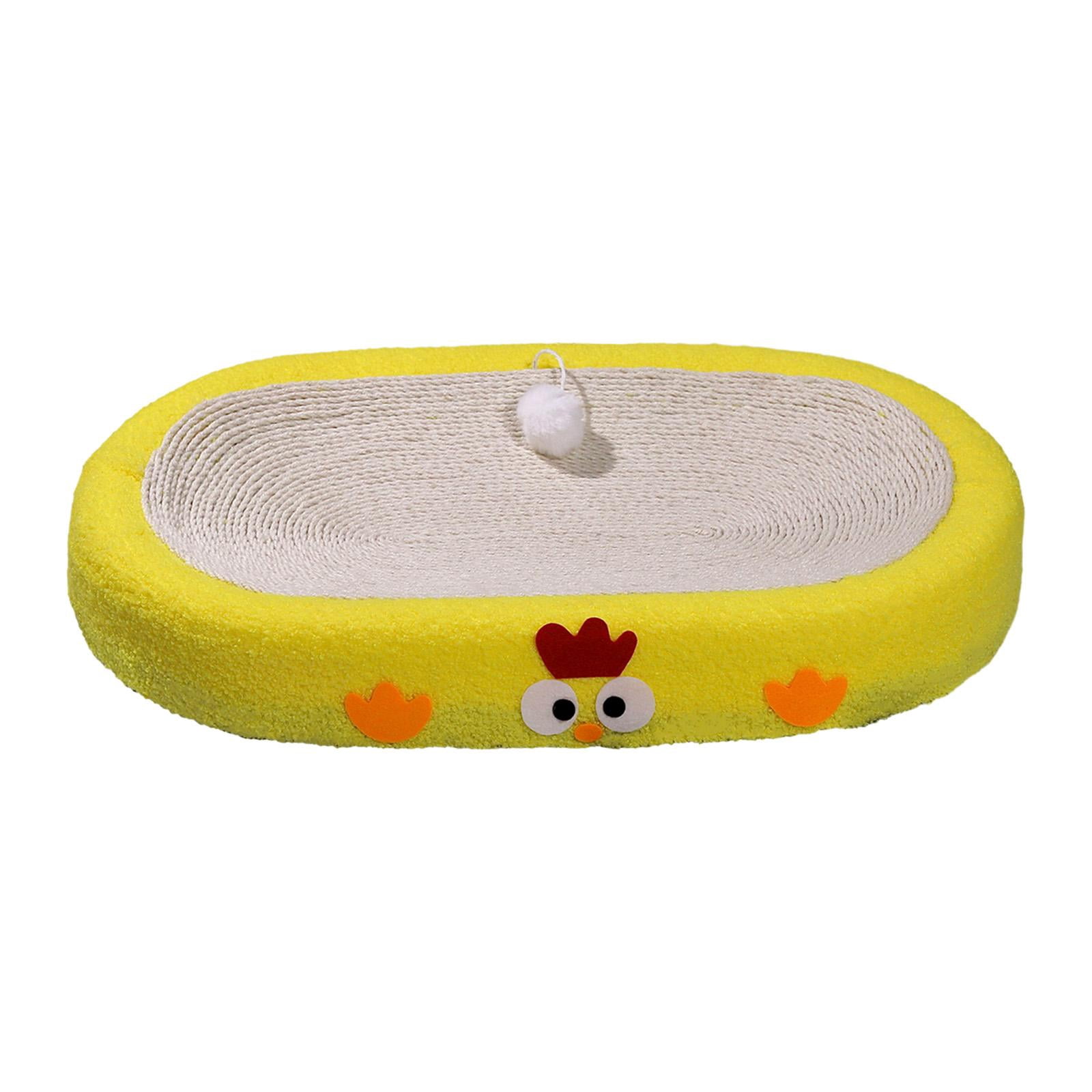 DOLITY Cat Scratch Pad Pet Gift Comfortable Durable High Dense Sisal Scratcer Board Yellow Oval
