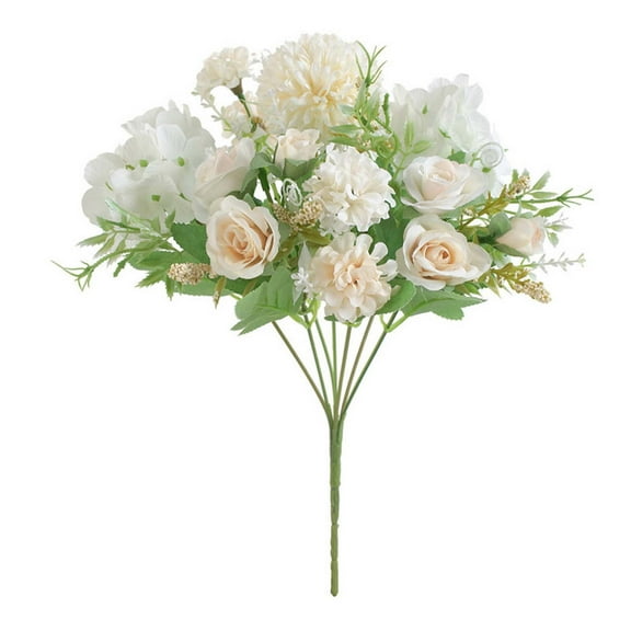 Leodye 1PCS Wedding Bouquets for Bride ,Beautiful Artificial Silk Fake Flowers Wedding Valentines Bouquet Bridal Decor-7.87×12.99IN