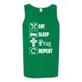 thumbnail image 2 of Eat Sleep Pray Repeat for Christians Faith | Mens Inspirational/Christian Graphic Tank Top, Kelly, Large, 2 of 3