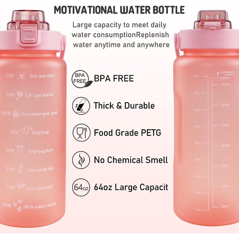 Bottled Joy 800ml Water Bottle With Straw – Tritan, Leakproof, Time Marker, 28oz