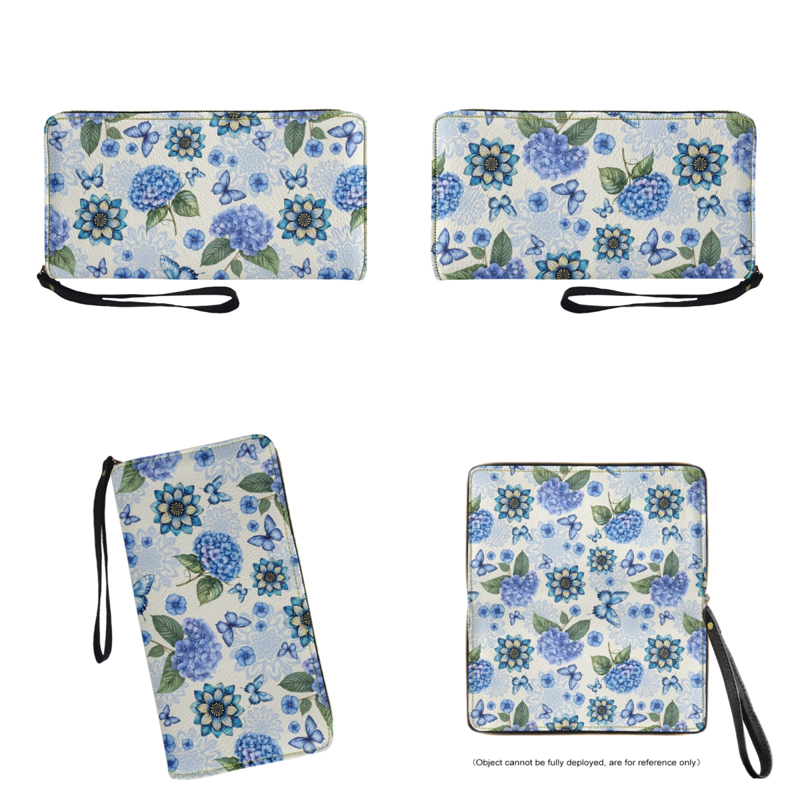 ZUXONGSY Boho Butterfly Mandala Hydrangea Print Handbags and Wallet Set of 2 for Women Multifunctional Work Bag Top Handle Tote Bag Shoulder Bag Waterproof Slim Wallet for Travel Vacation