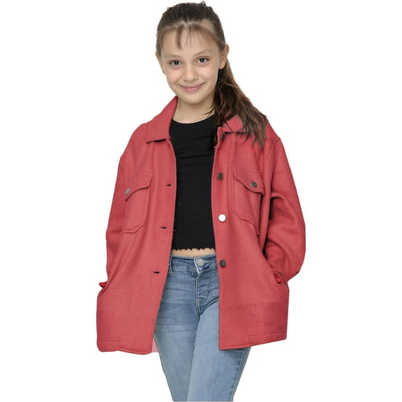 Kids Girls Plain Wine Jackets - Jacket 828 Wine._7-8