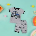 thumbnail image 2 of LIJCC Children's Boys Short Sleeve Home Clothes Suit Pure Cotton Car Printed Nightclothes Suit T-Shirt and Shorts 2 Pcs Set(Grey,3-4 Years), 2 of 9