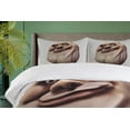 thumbnail image 4 of Ambesonne Humor Duvet Cover Sets, Awkward Meme Ugly Face, 2-Queen, Pearl and Tan, 4 of 7