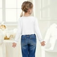 thumbnail image 5 of Girl Cute Cardigan New Kids Girls Cardigan Open Front Casual Long Sleeve Fashion Tops Age 5-14 Years Style B-11 White 120, 5 of 7