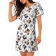 thumbnail image 2 of Disketp French Bulldog3 para Camisón Corto de Manga Corta para Mujeres, Camisón Cómodo con Escote Redondo, Bonito y Confortable, 2 of 6