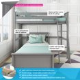 thumbnail image 2 of Max & Lily Solid Wood L-Shaped Bunk Bed Twin over Twin for Kids, Grey, 2 of 10