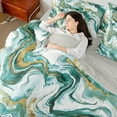 thumbnail image 4 of Castle Fairy Marble Watercolor 7-Piece Twin Bedding Sets for Teens Women Men,Abstract Marbling Bedding Comforter Set,Stone Pattern Breathable Sheet Sets,Lightweight Room Decor, 4 of 8