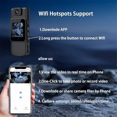 Wifi Body Camera, Wearable Personal Body Camera, Remote App Controlled Night Vision, OnSite