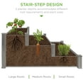 thumbnail image 4 of Best Choice Products 3-Tier Fir Wood Raised Garden Bed Planter for Plants, Vegetables, Outdoor Gardening - Gray, 4 of 8