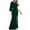 Dark Green, variant on Women's Round Neck Maxi Dress Split Bodycon Mermaid Dress-S,Wine Red