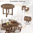thumbnail image 5 of 5-Piece Extendable Dining Table Set for 4, Round Dining Table and 4 Upholstered Chairs, Farmhouse Kitchen Table Set with Removable Leaf for Dining Room and Kitchen, Brown, 5 of 9