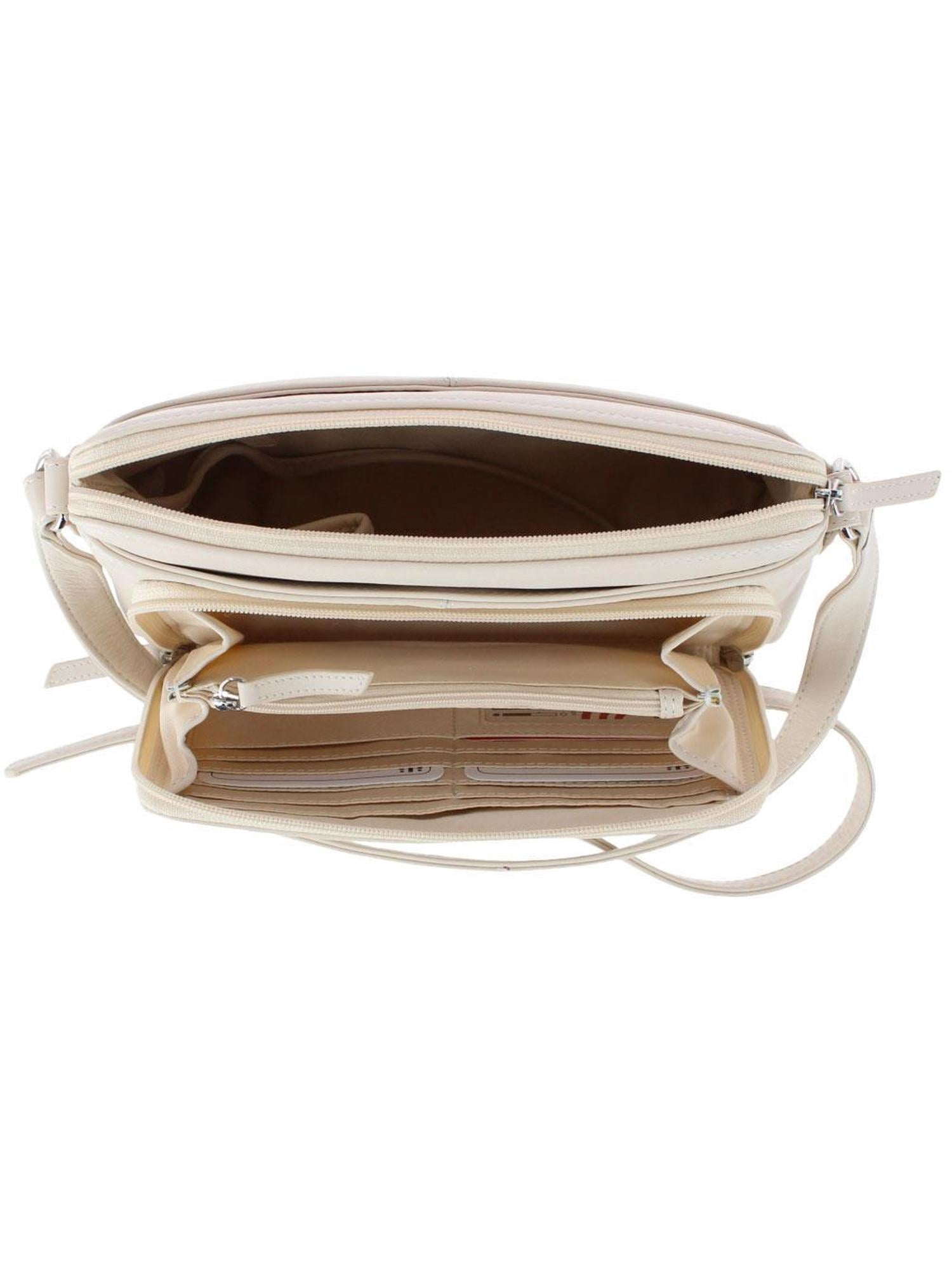 CTM  Leather Shoulder Bag Purse with Side Organizer (Women)