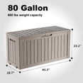 thumbnail image 3 of 80 Gallon Resin Deck Box, Lockable Patio Outdoor Storage Box for Furniture, Garden Tools and Tools Storage, Waterproof Outside Storage Boxes, 3 of 7