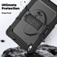 thumbnail image 7 of Dteck Full Body Case for iPad Air 13 inch 2025/2024,Shockproof 3-Layer Protection Case with Screen Protector 360° Rotating Stand Built-in Pencil Holder Cover with Hand/Shoulder Strap,Black, 7 of 7