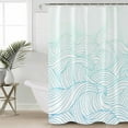 thumbnail image 2 of Small Stall Shower Curtain 36x78 Inch Narrow Half Size Coastal Ocean Bath Curtains Bathroom Decor Modern Minimalist Sea Waves Striped Art Waterproof Fabric Shower Curtain Set with Hooks 36 Inch, 2 of 6