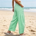thumbnail image 4 of vigerkar Casual Wide Leg Plaid Barrel Pants for Women Drawstring Low Waist Palazzo Harem Trousers with Pockets (Green, XXL), 4 of 6