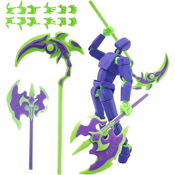 Pthjswj T13 Action Figure Set - (Assembled) 3D Printed Action Figure, Titan 13 Action Figure, Multi-Jointed Movable Dummy 13, Robot Action Figure, Birthday Gifts for Boys, Girls Desktop Decorations