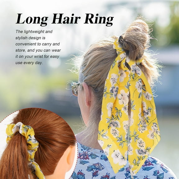 BESTYASH 2Pcs Elastic Cloth Hair Tie Long Hair Ring Durable Comfortable Decorative Headwear
