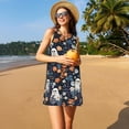 thumbnail image 3 of Fotbe Cute ghost in the flowers Vestido de Verano sin Mangas para Mujer – Vestido Midi Línea A, Estilo Camiseta Floral, Vestido Playero Casual y Fluido, 3 of 7