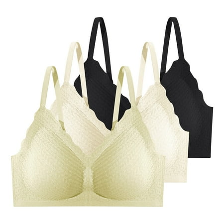 

Alrise Women s Breathable Comfort Plus Size Bra No Underwire Seamless Soft Support Bra 3-Pack