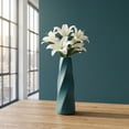 thumbnail image 5 of REGALWOVEN Clear Plastic Bud Vase, Unbreakable Modern Decorative Vase for Home Decor Navy Blue 2.8"L x 2.8"W x 8.3"H, 5 of 6