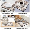thumbnail image 4 of No More Stains Coffee Drying Mat - Absorbent Dish Pad with Non-Slip Rubber Back, Ideal for Kitchen Counters, Coffee Mat Perfect for Dish Racks and Diatom Mud Coffee Makers, 19.5x12in, 4 of 7