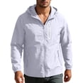 thumbnail image 2 of Aobny Mens Shirts Oversized Sun Shirt Solid T-Shirts Hooded Long Sleeve Big & Tall Work Shirts for Men,White,4XL, 2 of 9
