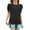 Black, variant on Girls Puff Short Sleeve Tops Kids Basic Summer T Shirts Solid Color Crewneck Tees Shirts for 4-14Years
