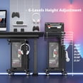 thumbnail image 5 of Computer Tower Stand, 6 Level Height Ajustable PC Tower Stand for Floor, Mobile Rolling CPU Holder Cart for Gaming Office Home,21.34"-28.3", Black, 5 of 7